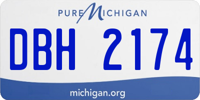 MI license plate DBH2174