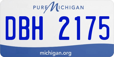 MI license plate DBH2175