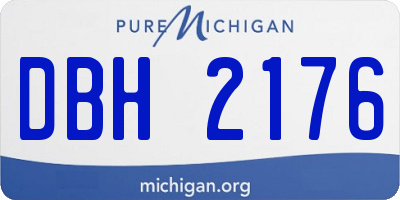 MI license plate DBH2176