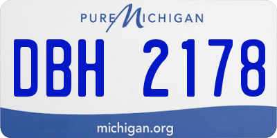MI license plate DBH2178