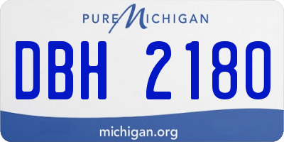 MI license plate DBH2180