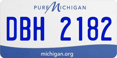 MI license plate DBH2182