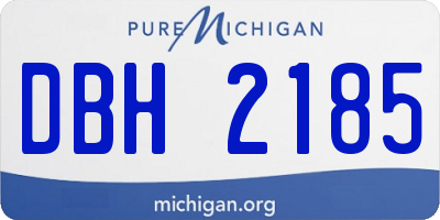 MI license plate DBH2185