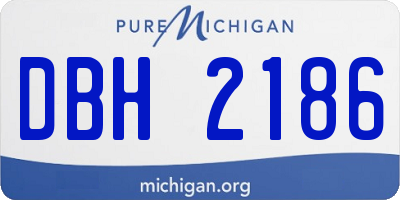 MI license plate DBH2186