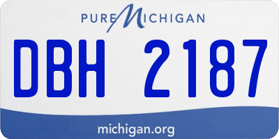 MI license plate DBH2187