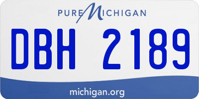 MI license plate DBH2189