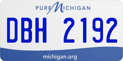 MI license plate DBH2192