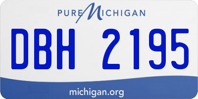 MI license plate DBH2195