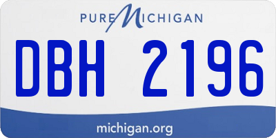 MI license plate DBH2196