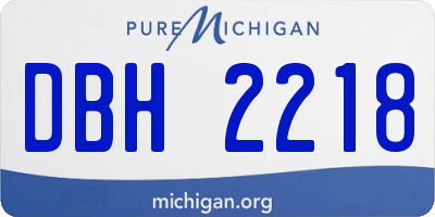 MI license plate DBH2218