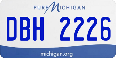 MI license plate DBH2226
