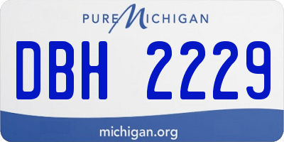 MI license plate DBH2229