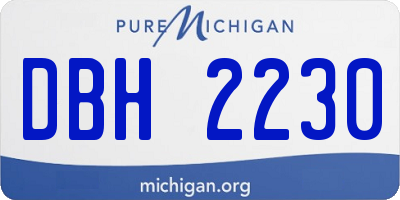 MI license plate DBH2230