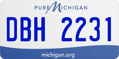 MI license plate DBH2231