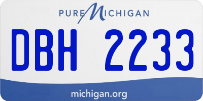 MI license plate DBH2233