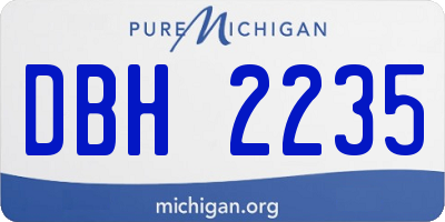 MI license plate DBH2235