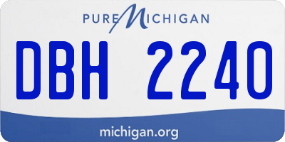 MI license plate DBH2240