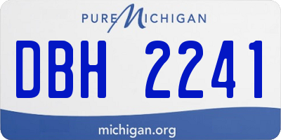 MI license plate DBH2241