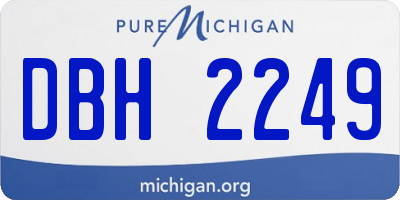 MI license plate DBH2249