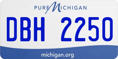 MI license plate DBH2250