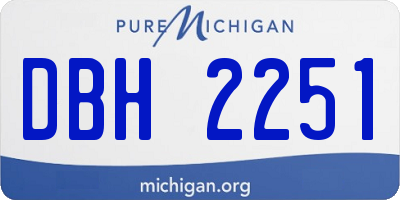 MI license plate DBH2251