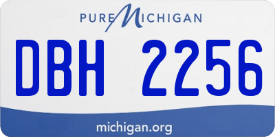 MI license plate DBH2256