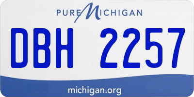 MI license plate DBH2257