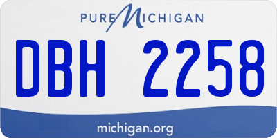 MI license plate DBH2258