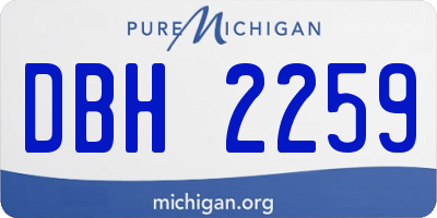 MI license plate DBH2259