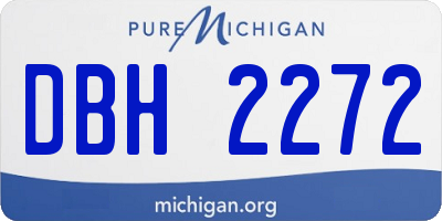 MI license plate DBH2272