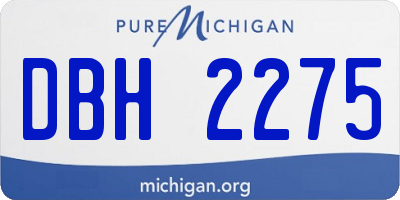 MI license plate DBH2275