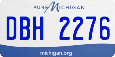 MI license plate DBH2276