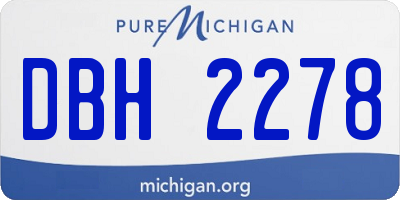 MI license plate DBH2278