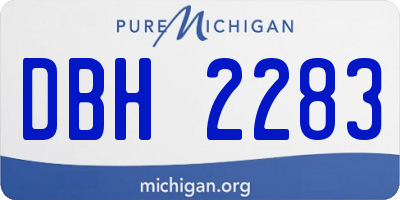 MI license plate DBH2283