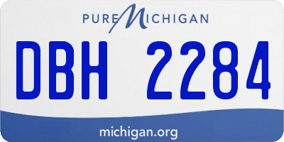 MI license plate DBH2284