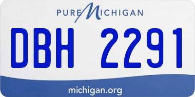 MI license plate DBH2291