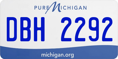 MI license plate DBH2292