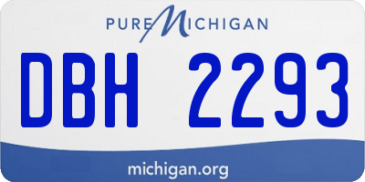 MI license plate DBH2293