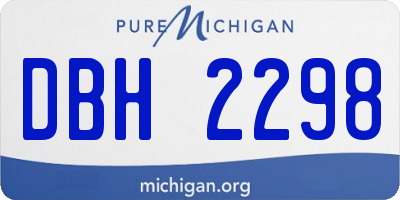 MI license plate DBH2298