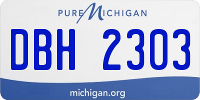 MI license plate DBH2303