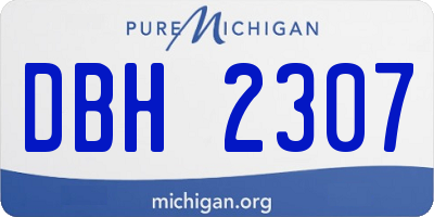 MI license plate DBH2307