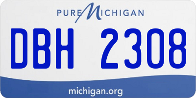 MI license plate DBH2308