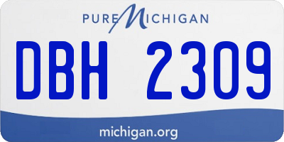MI license plate DBH2309