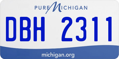 MI license plate DBH2311