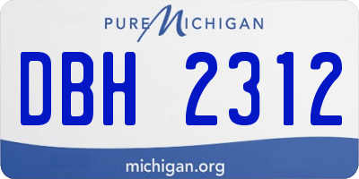 MI license plate DBH2312