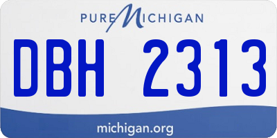 MI license plate DBH2313
