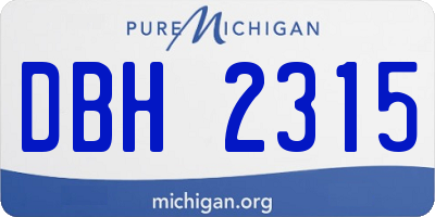 MI license plate DBH2315