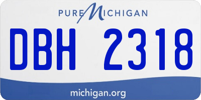 MI license plate DBH2318