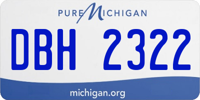 MI license plate DBH2322