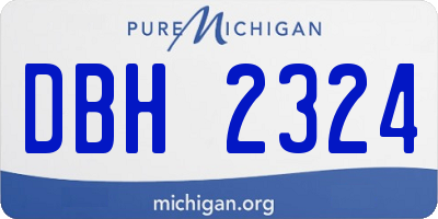 MI license plate DBH2324
